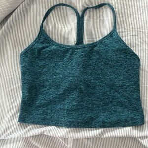 Size M Beyond Yoga Spacedye Slim Racerback Cropped Tank Size M - teal